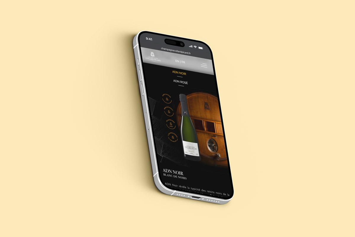 Champagne Collard Picard - Site web mobile responsive